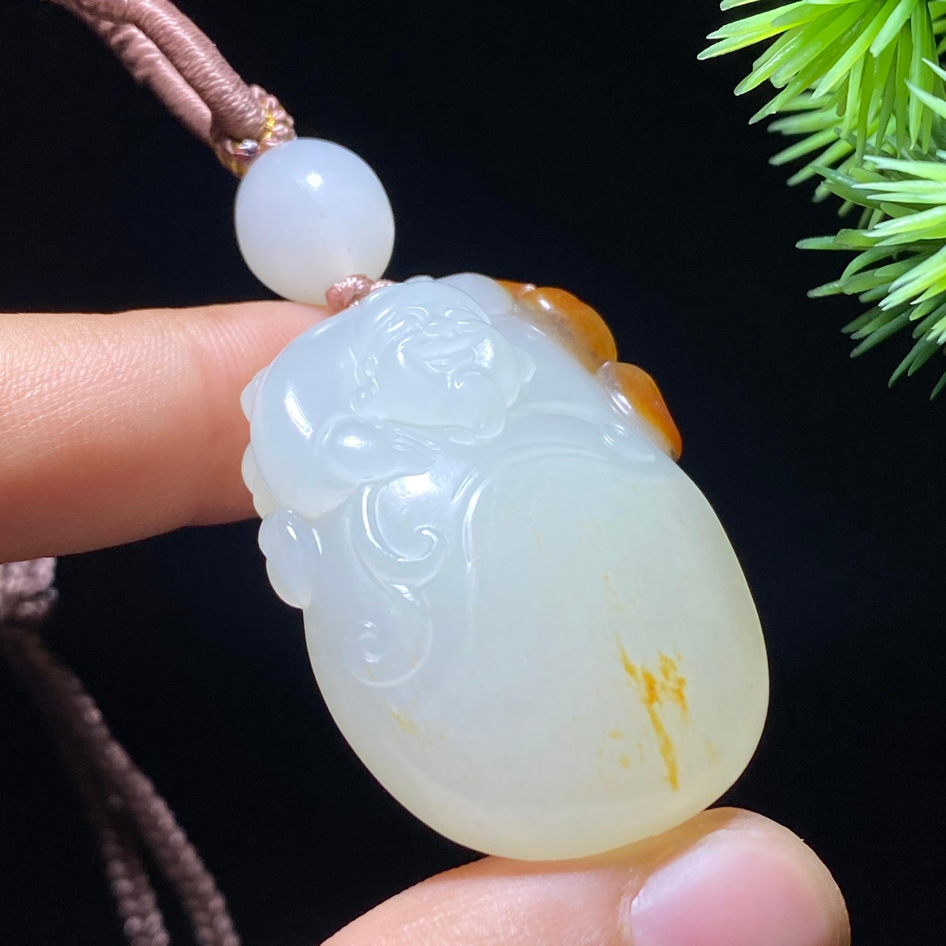 和田玉籽料财神挂件（25.5g）