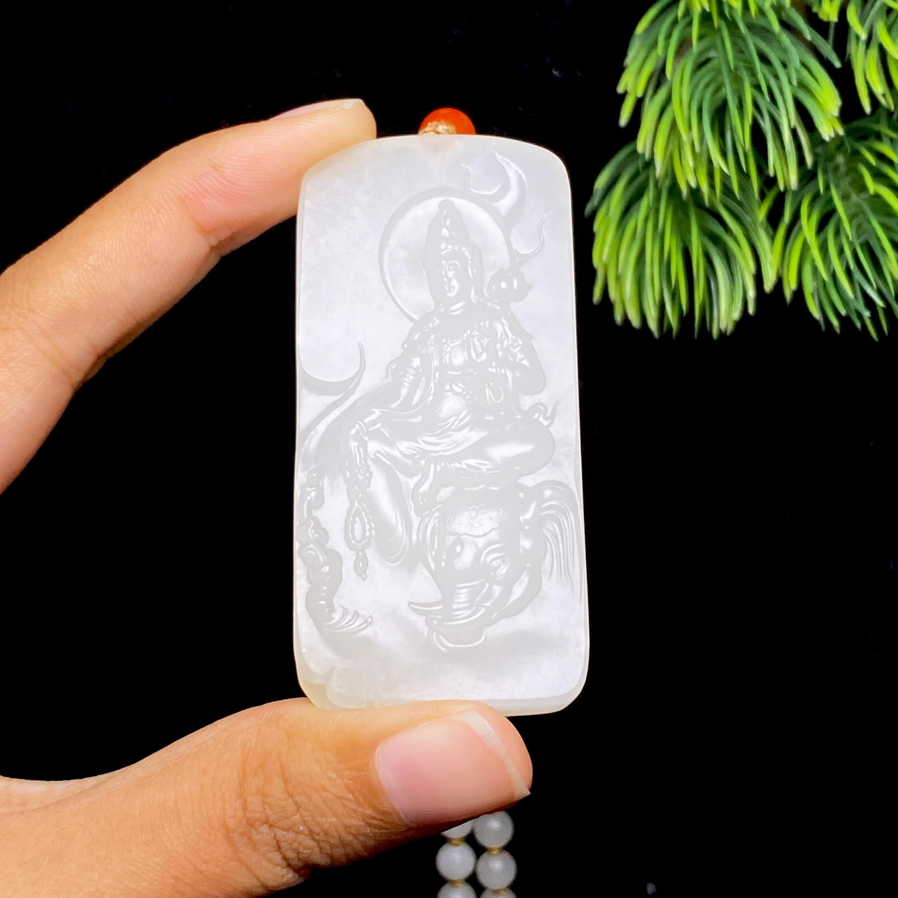 和田玉籽料普贤菩萨（65.91g）