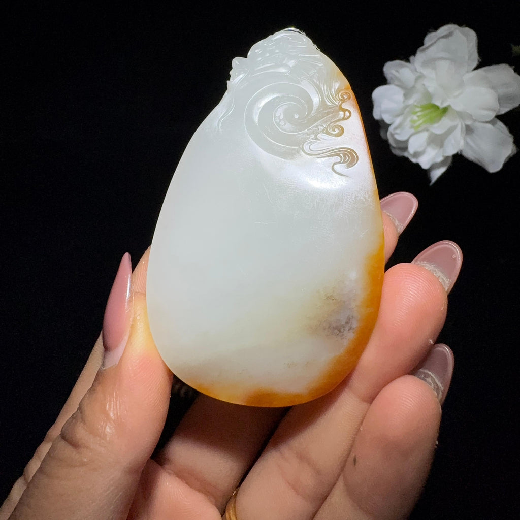 秒杀和田玉籽料御龙观音（73.2g）