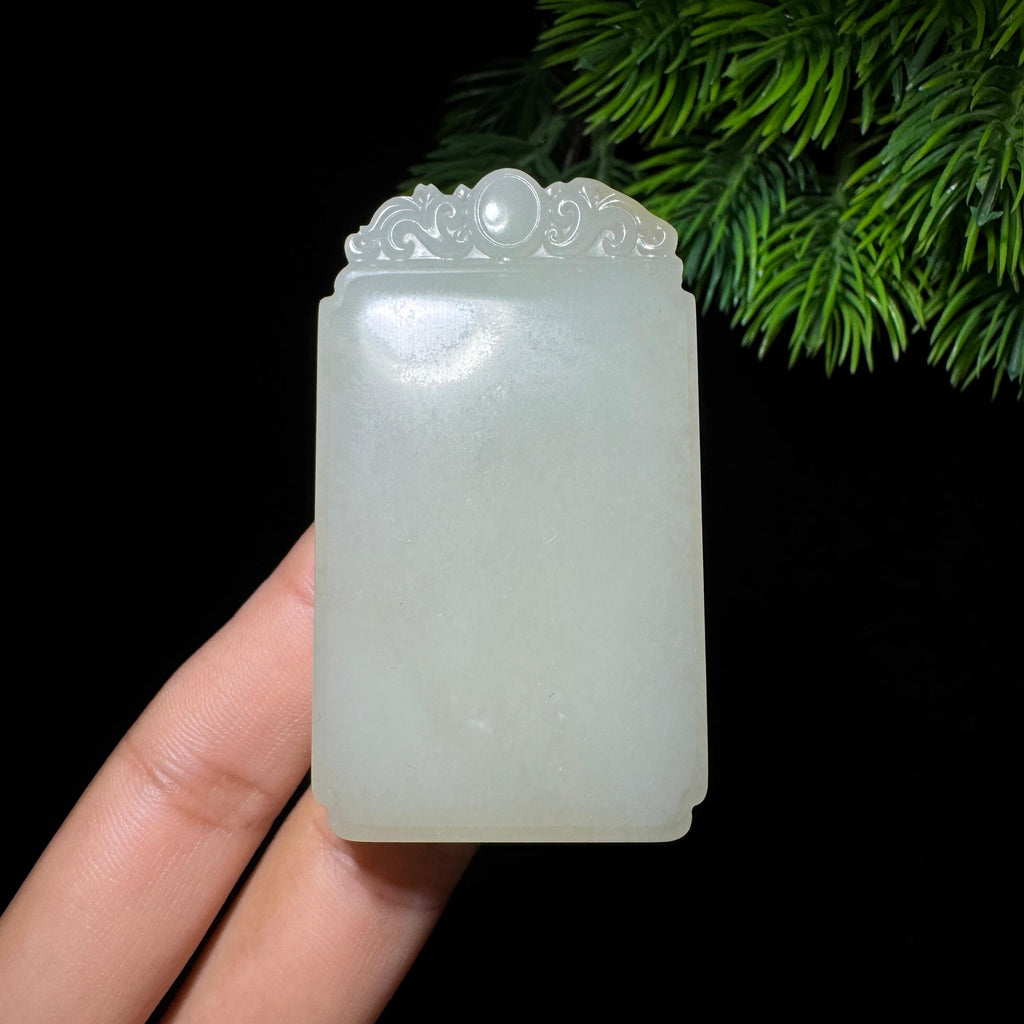 和田玉籽料撒金皮无事牌（55.2g）