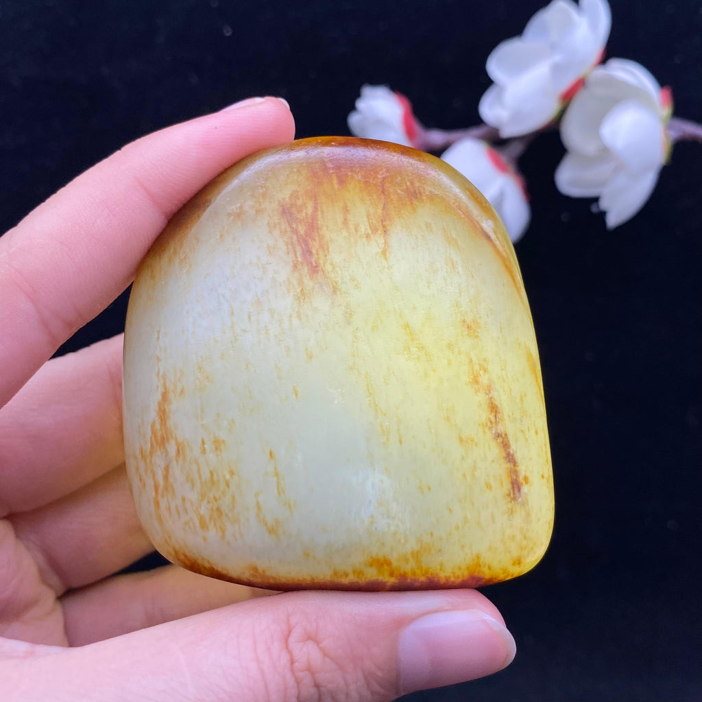 和田玉洒金皮籽料手把件（141.4g）