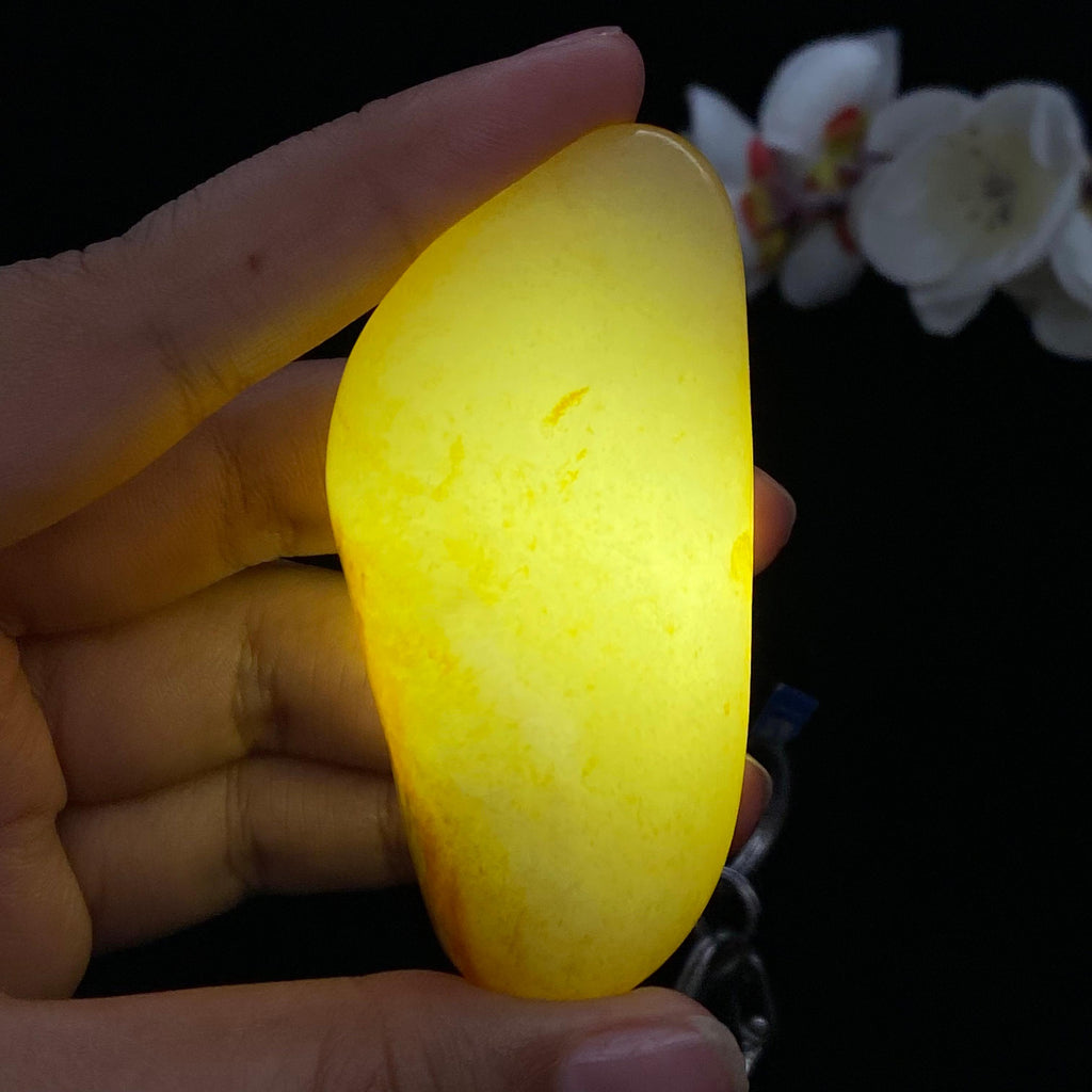 和田玉聚黄皮籽料手把件（82.3g）