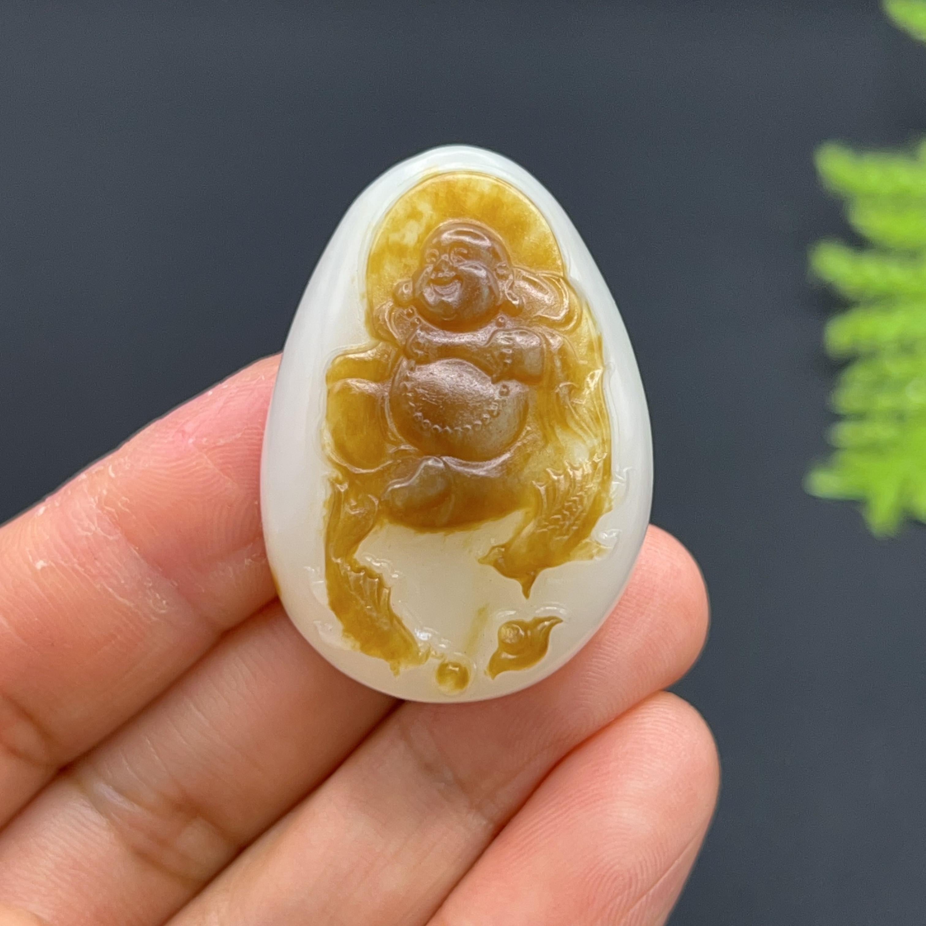 和田玉羊脂白玉佛挂件（25.2g）