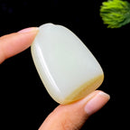 和田玉糖白无事牌（31.3g）