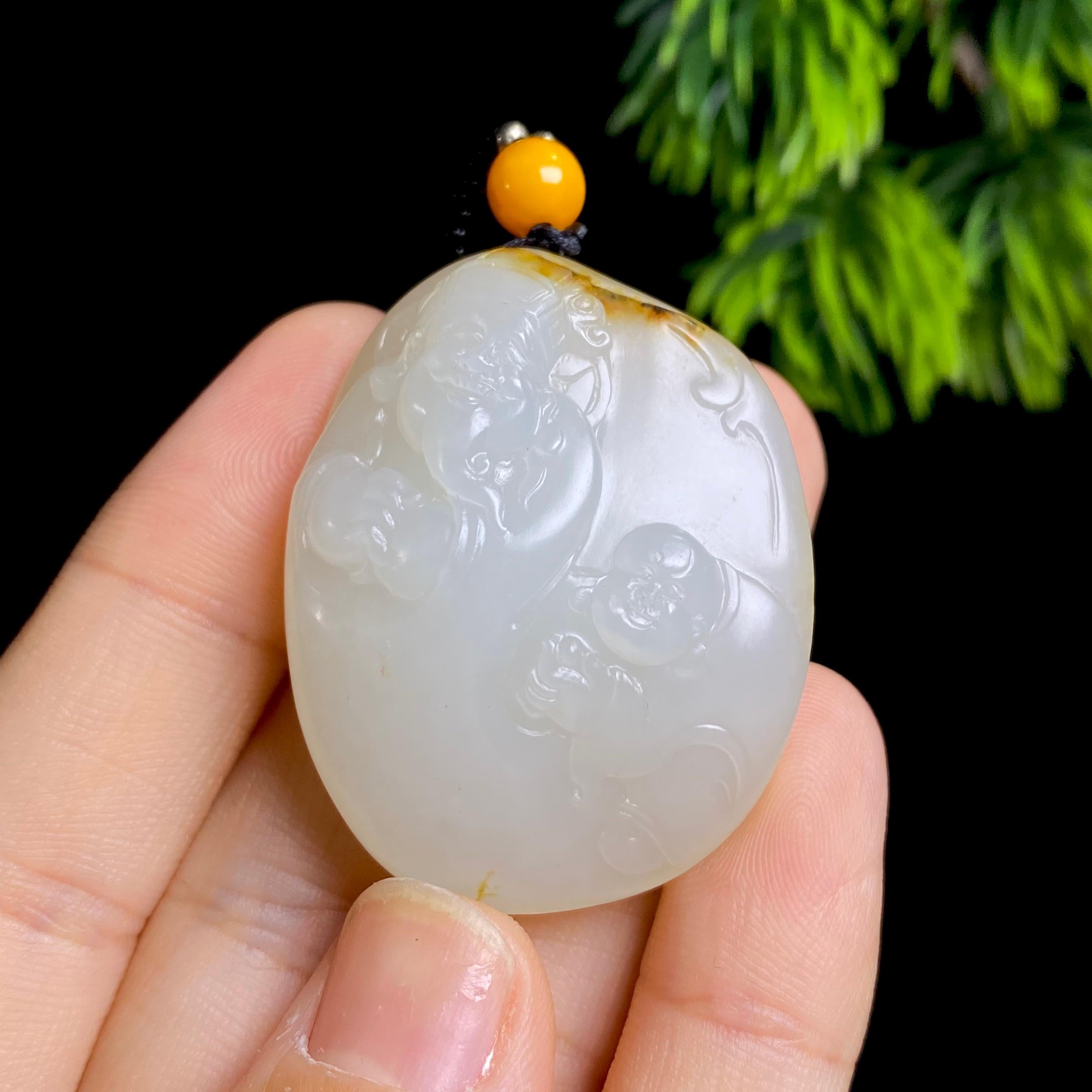 和田玉籽料福禄双收（30.1g）