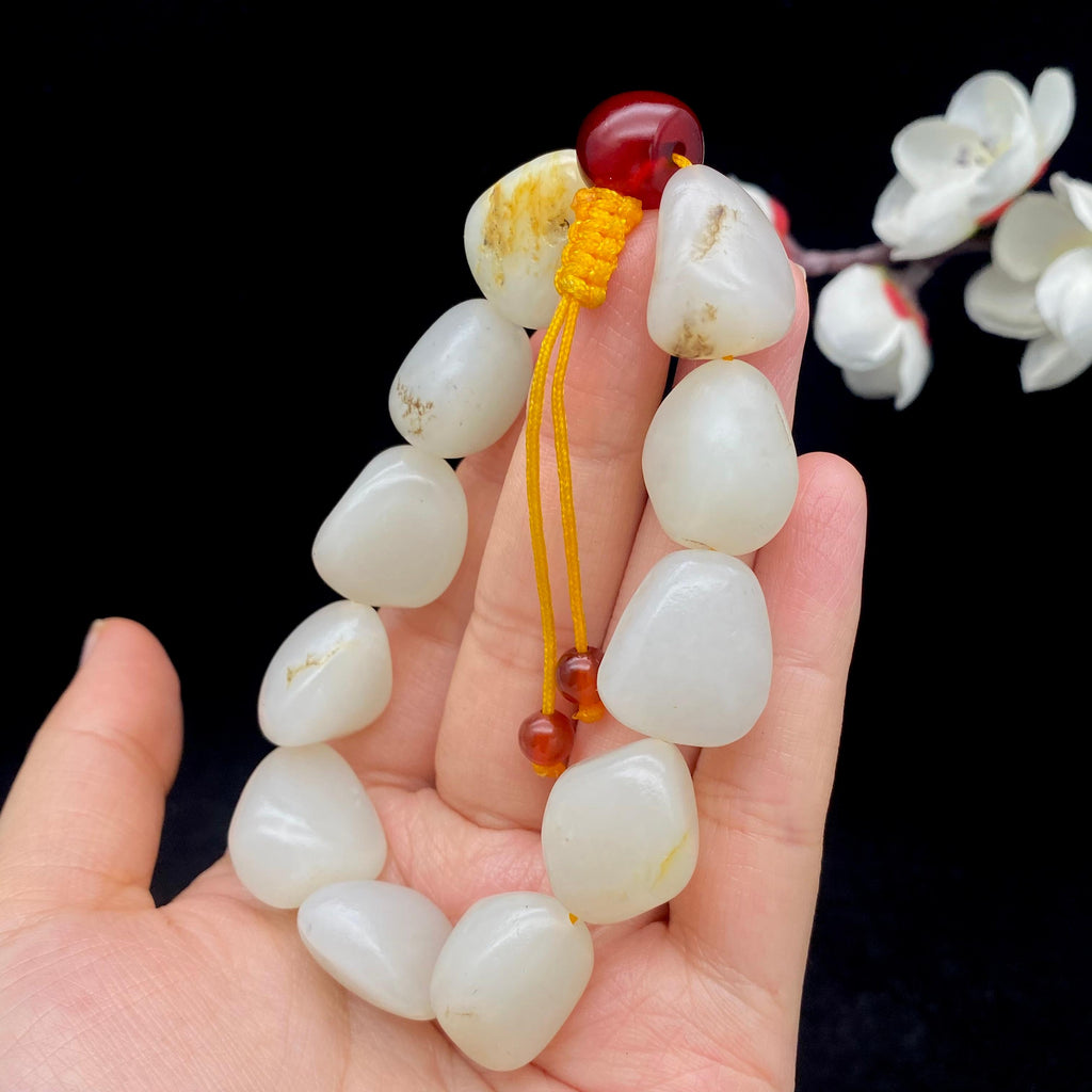 和田玉白玉籽料【精品手串】（66.4g）