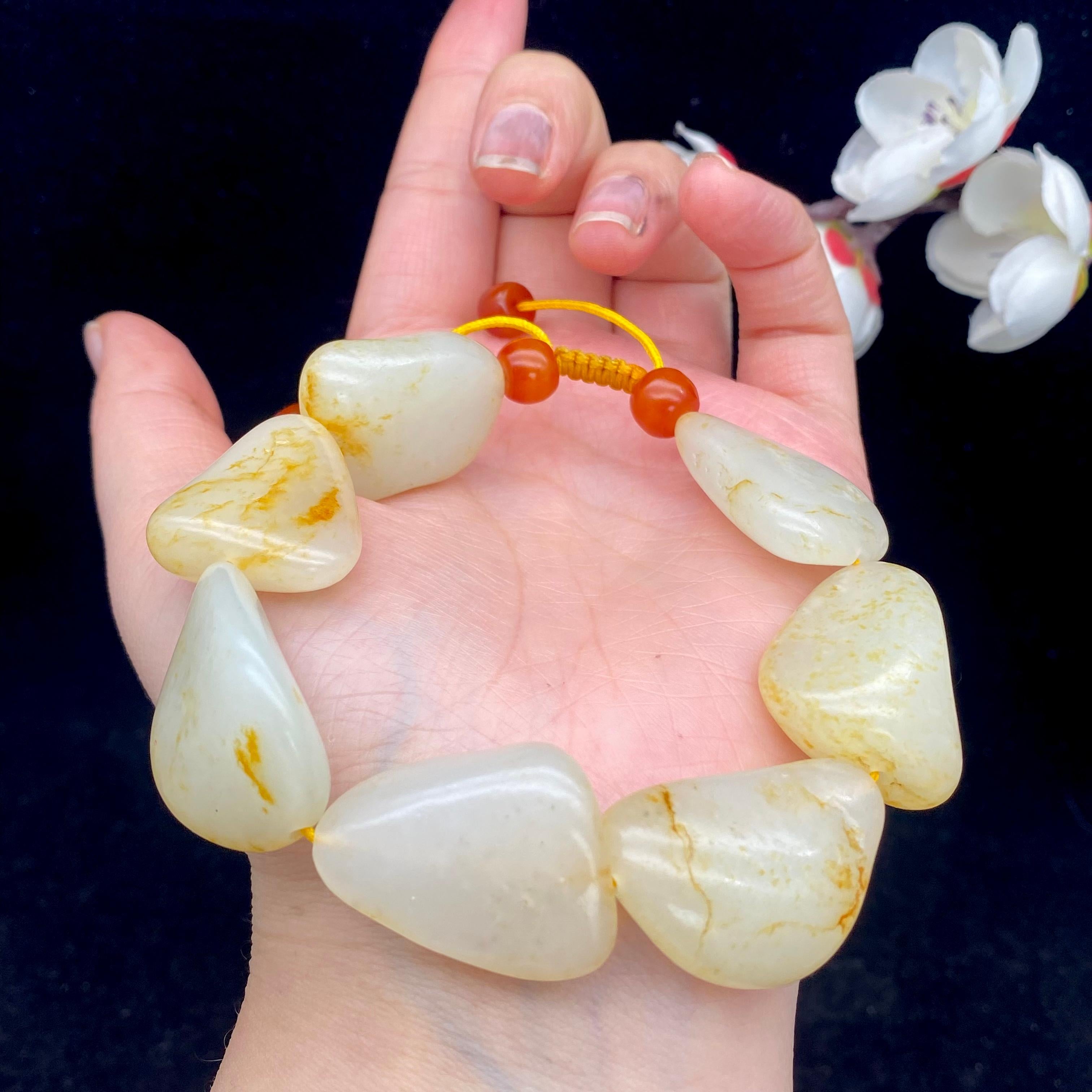和田玉洒金皮籽料【精品手串】（43.4g）