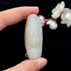 和田玉白玉籽料【观音头】挂件（25.6g）
