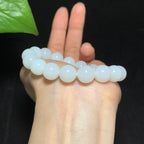 高品质和田山料羊脂白玉圆珠手串（41.8g）