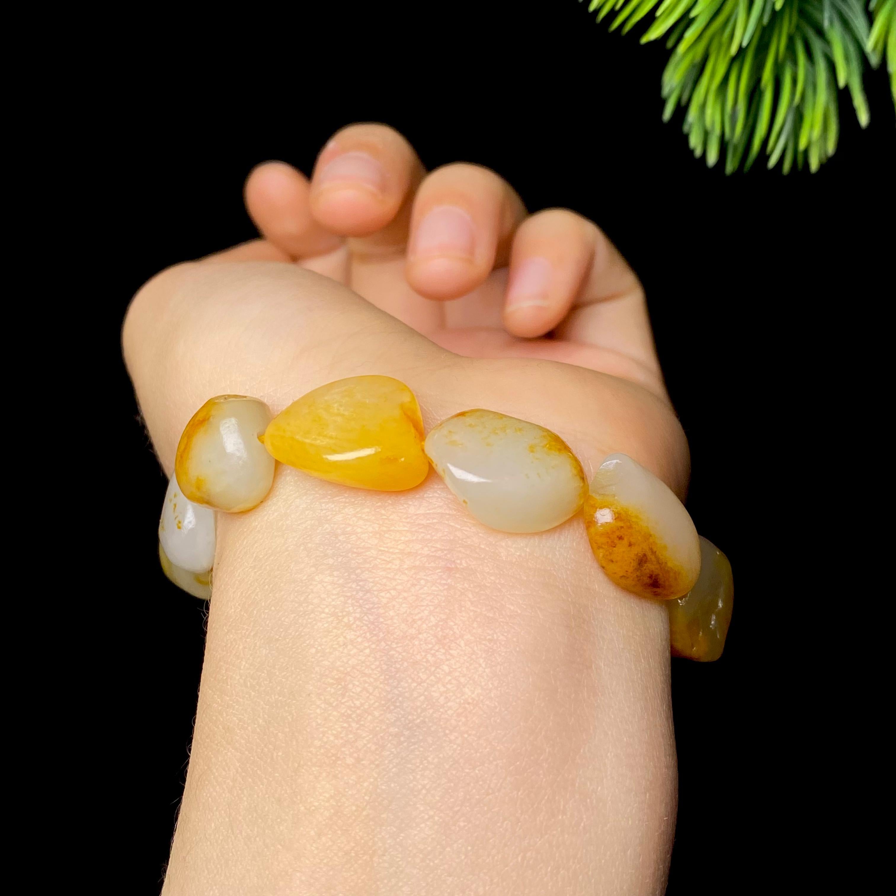 和田玉黄皮籽料手串（29.17g）