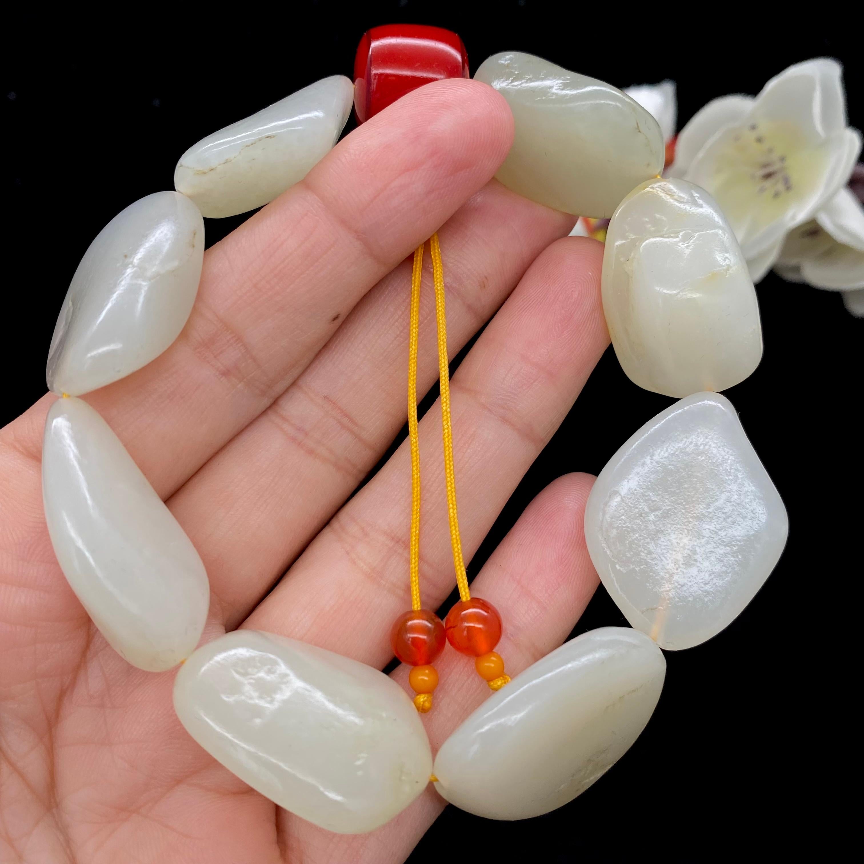 和田玉白玉籽料【精品手串】（67.7g）