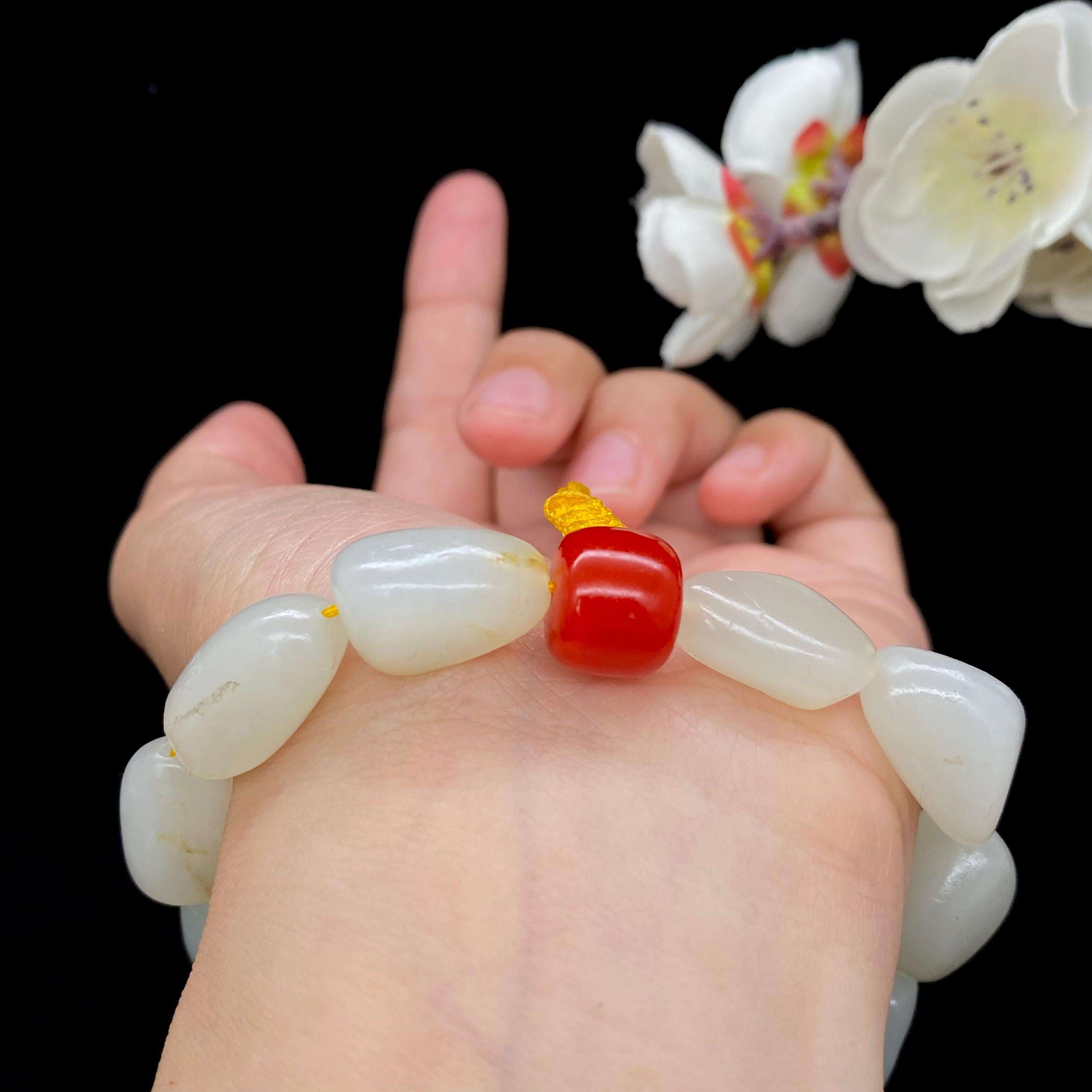 和田玉白玉籽料【精品手串】（43.2g）