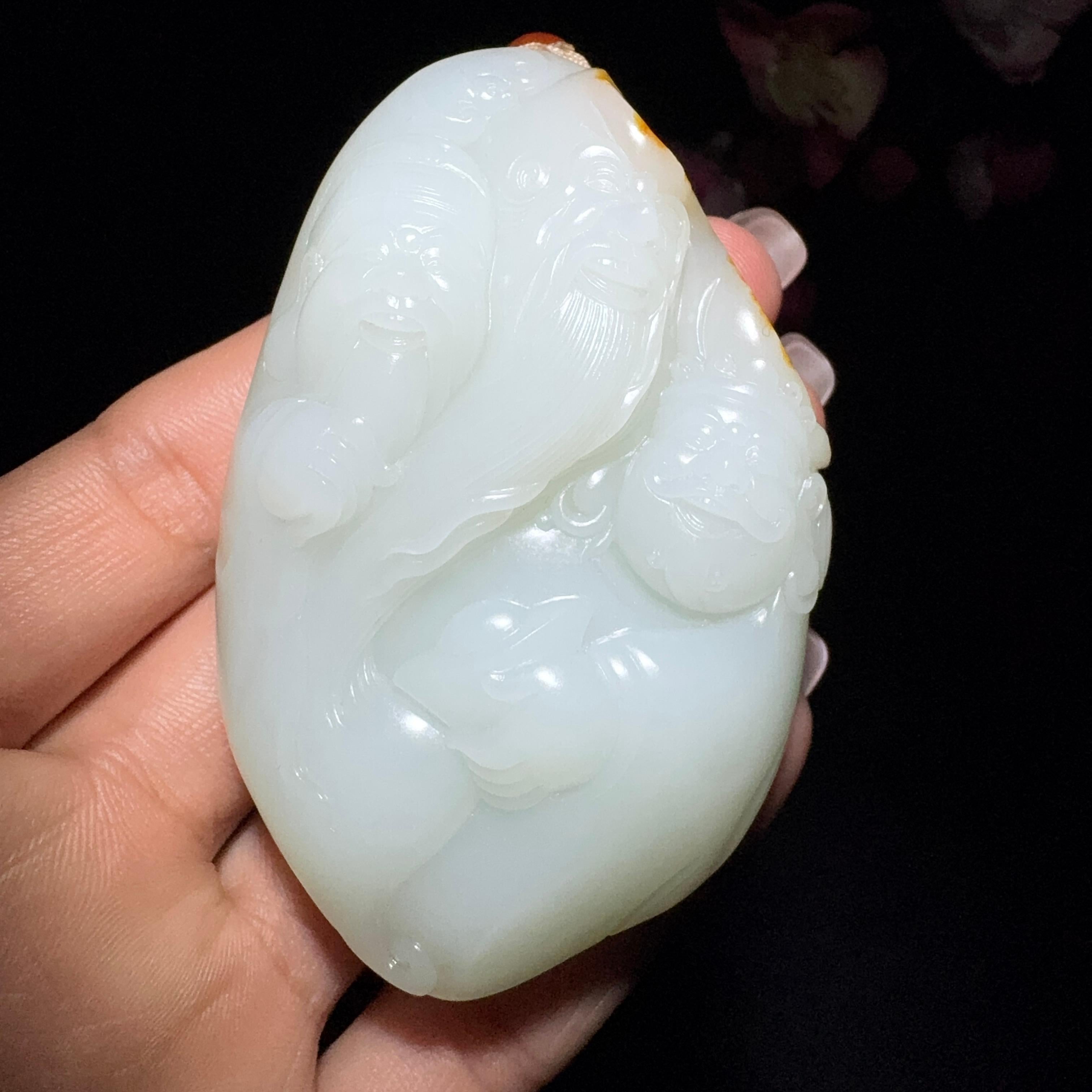 和田玉籽料福禄寿三星手把件（135.7g）