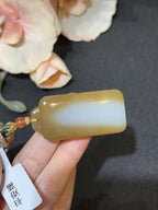 和田玉且末料糖白平安无事牌（25.8g）