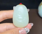 新疆和田玉且末料羊脂玉佛公（29.3g）