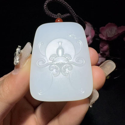 和田玉白玉挂件莲花观音（46.3g）