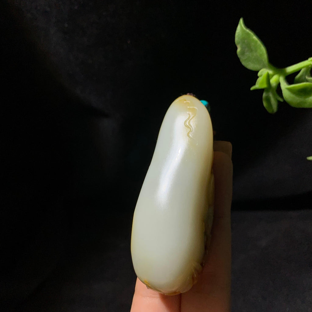 和田玉籽料黄沁蝶恋花（65.0g）
