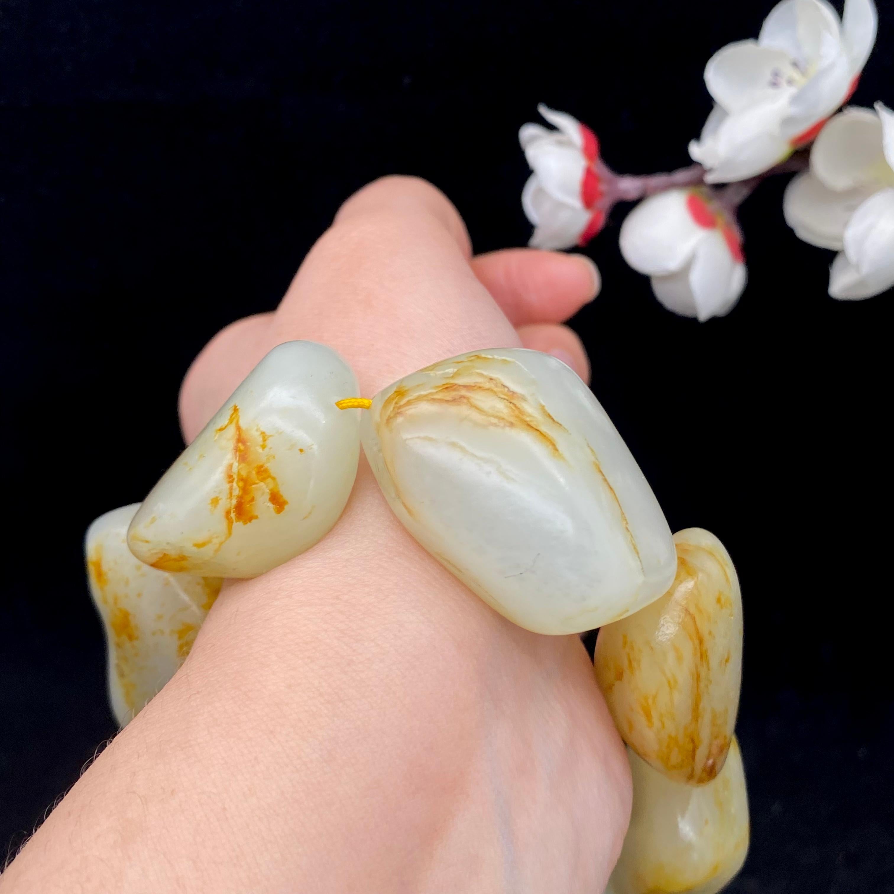 和田玉洒金皮【精品男士手串】（164.7g）