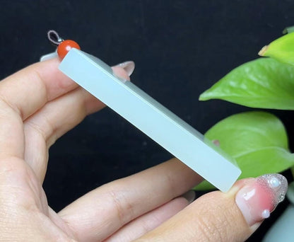 和田玉带翠平安无事牌（79.5g）