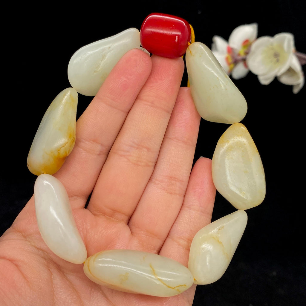 和田玉黄皮籽料【精品手串】（99.5g）