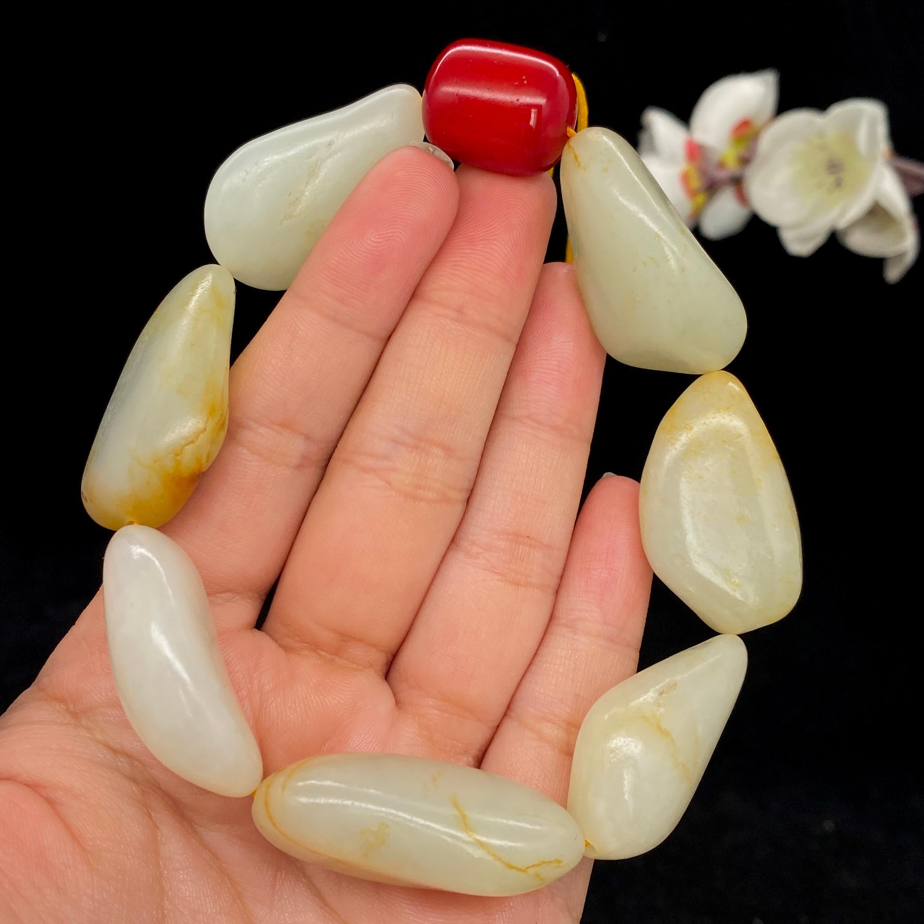 和田玉黄皮籽料【精品手串】（99.5g）