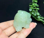 和田玉翠青貔貅手把件（149.5g）