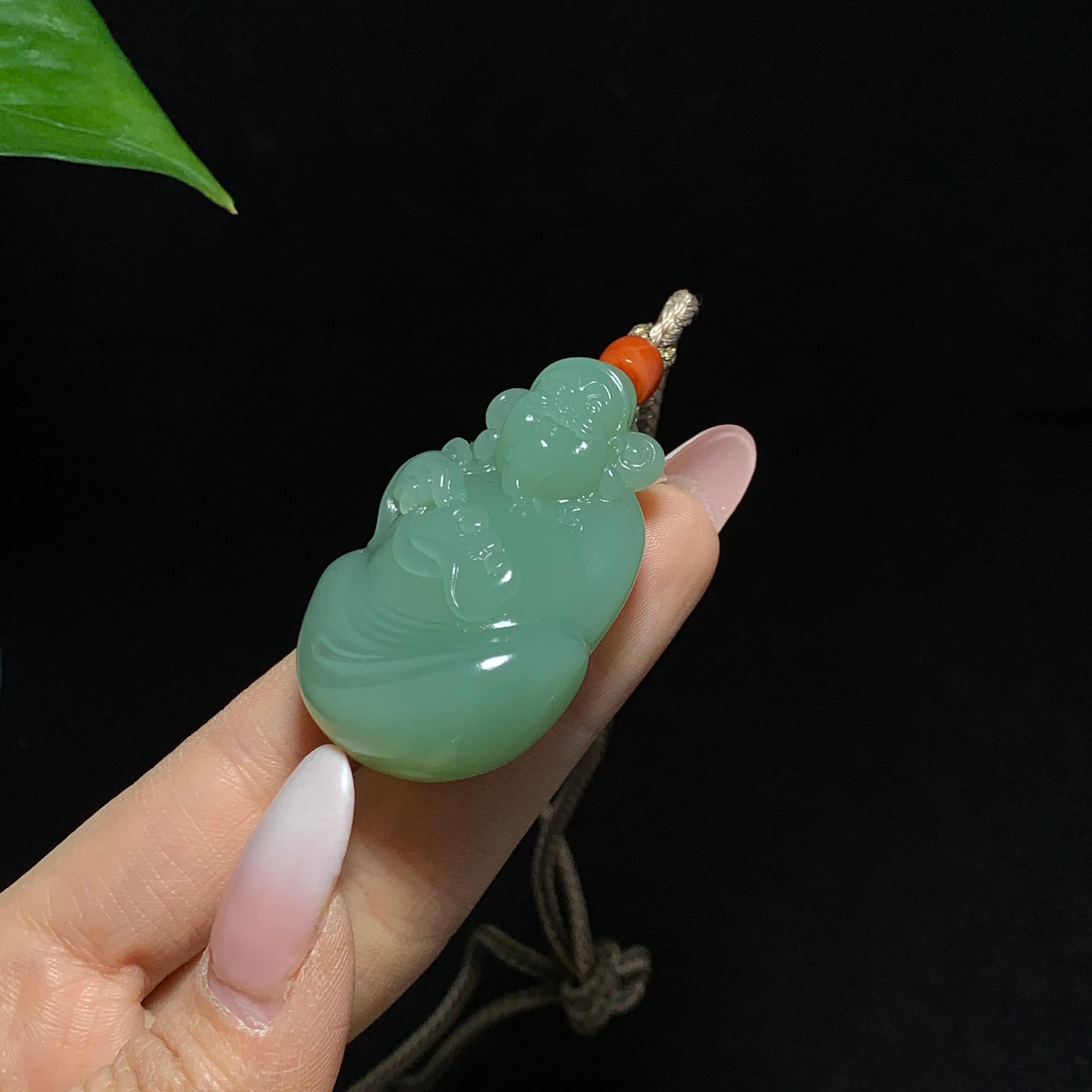 和田籽料沙枣财神挂件（38.5g）