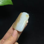 高品质新疆且末羊脂糖白玉连年有余（29.8g）