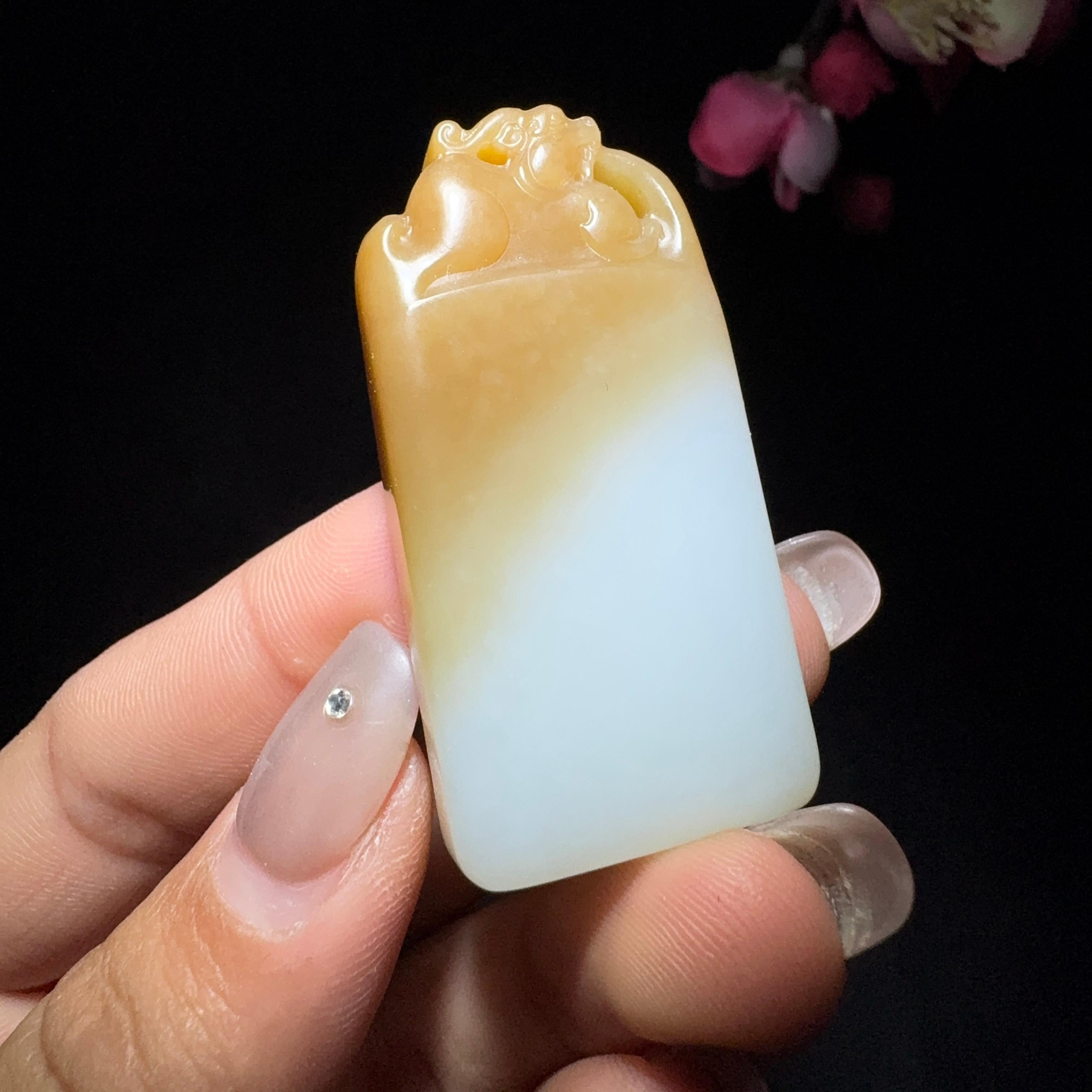 和田玉糖白平安牌（29.5g）