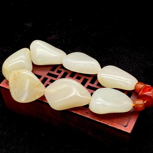 和田玉洒金皮【精品手串】（80.2g）