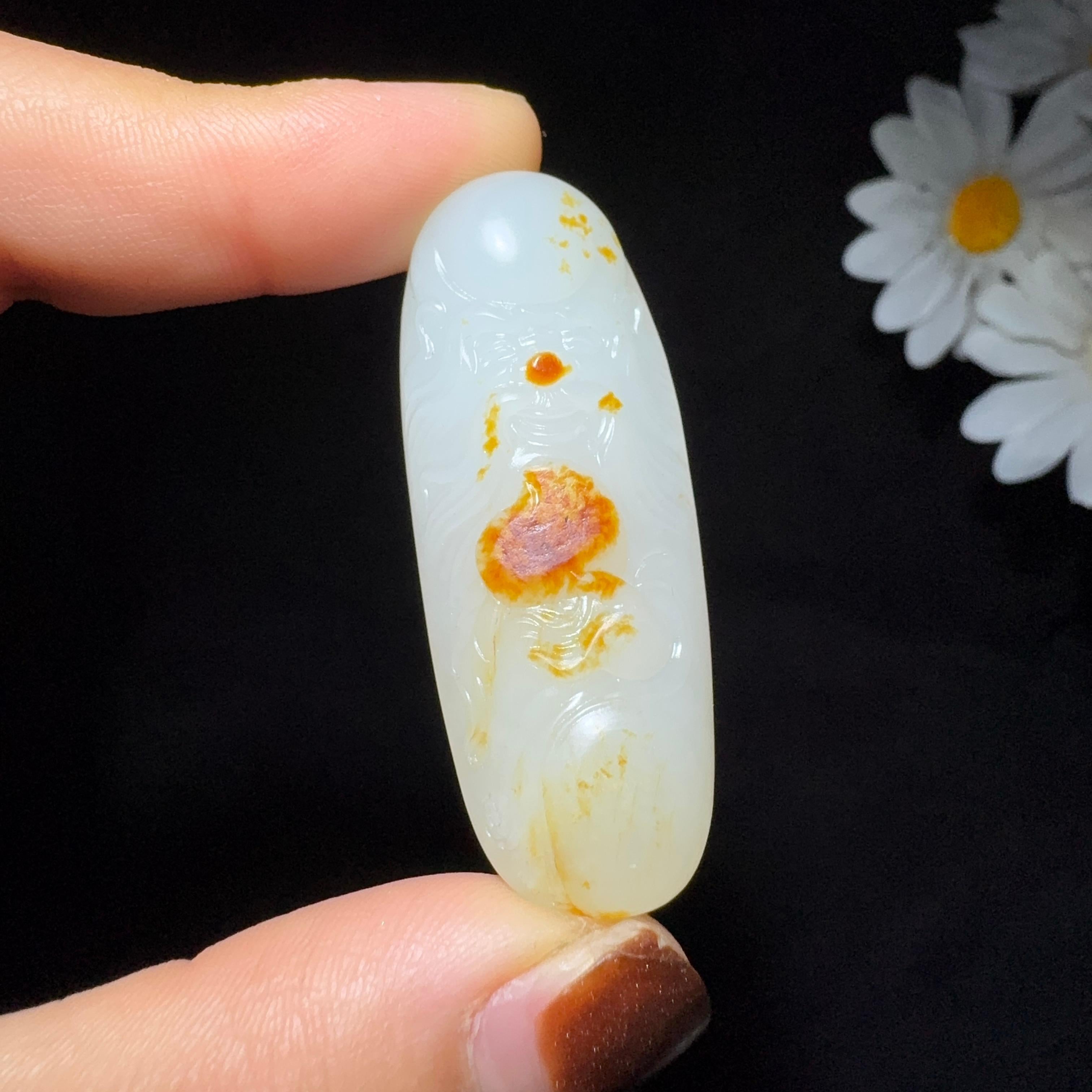 精品和田玉籽料寿星挂件（15.4g）