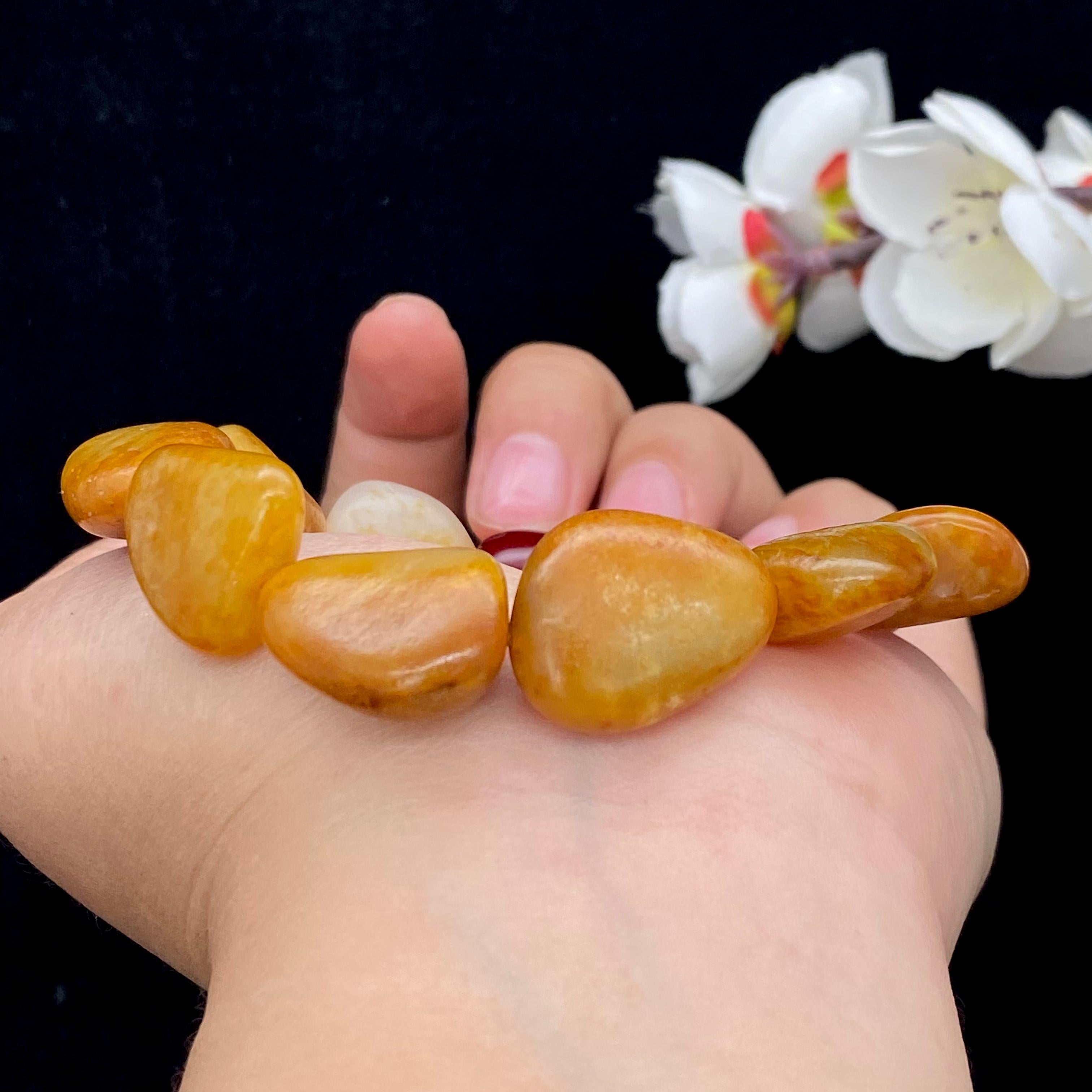和田玉黄沁皮【精品手串】（54g）