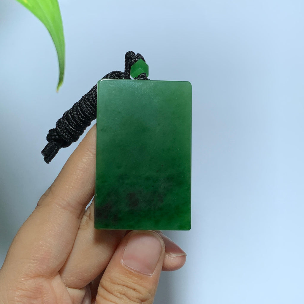 碧玉粉绿无事牌挂件（33.0g）
