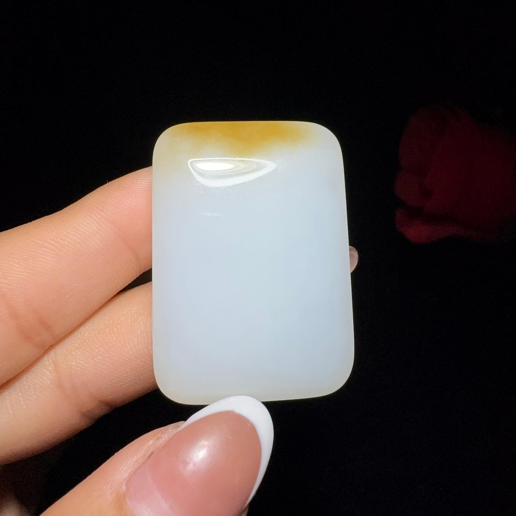 高品质和田玉糖白平安无事牌（27.5g）