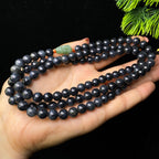 和田玉青花圆珠项链（87.2g）