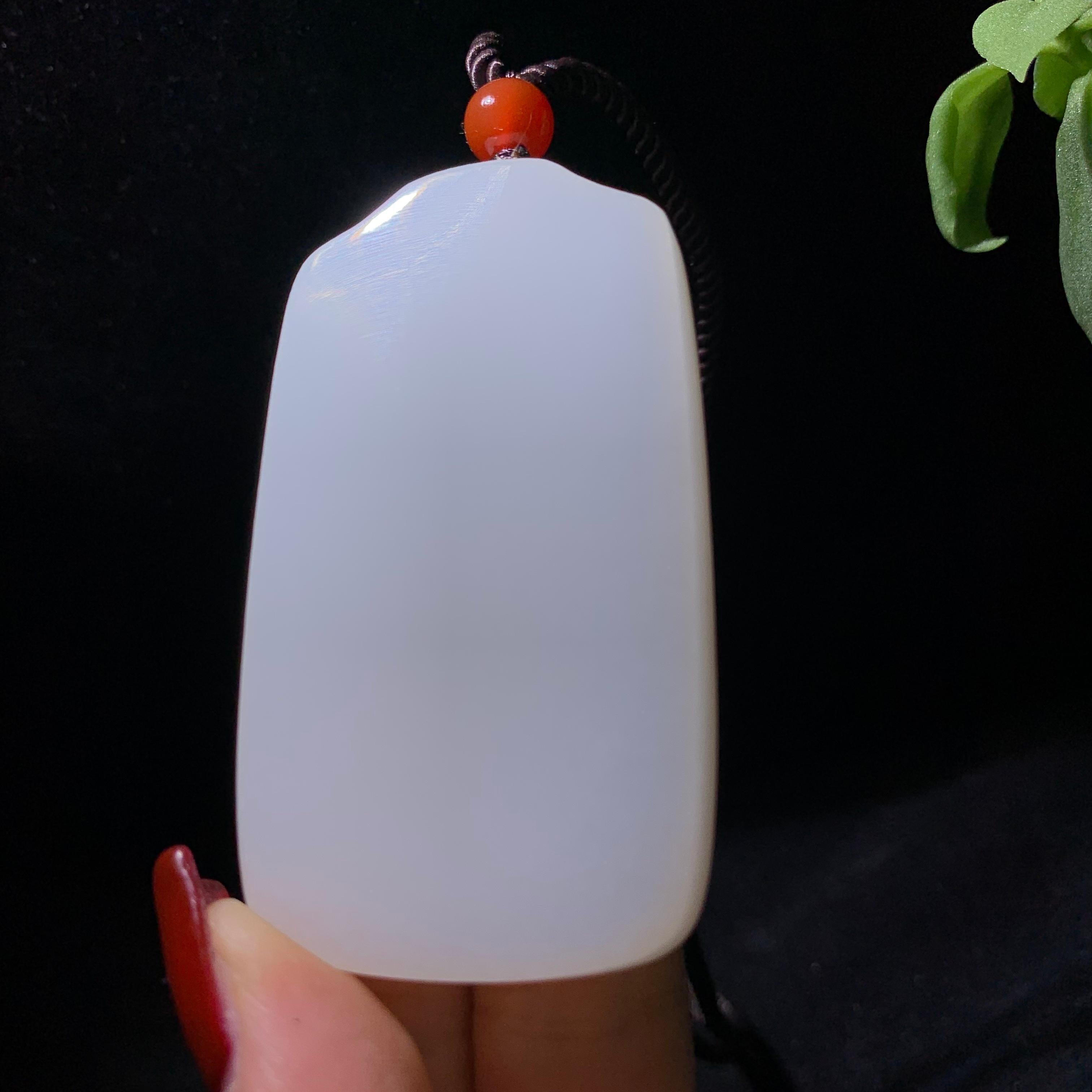 收藏级和田羊脂白玉无事牌（74.0g）