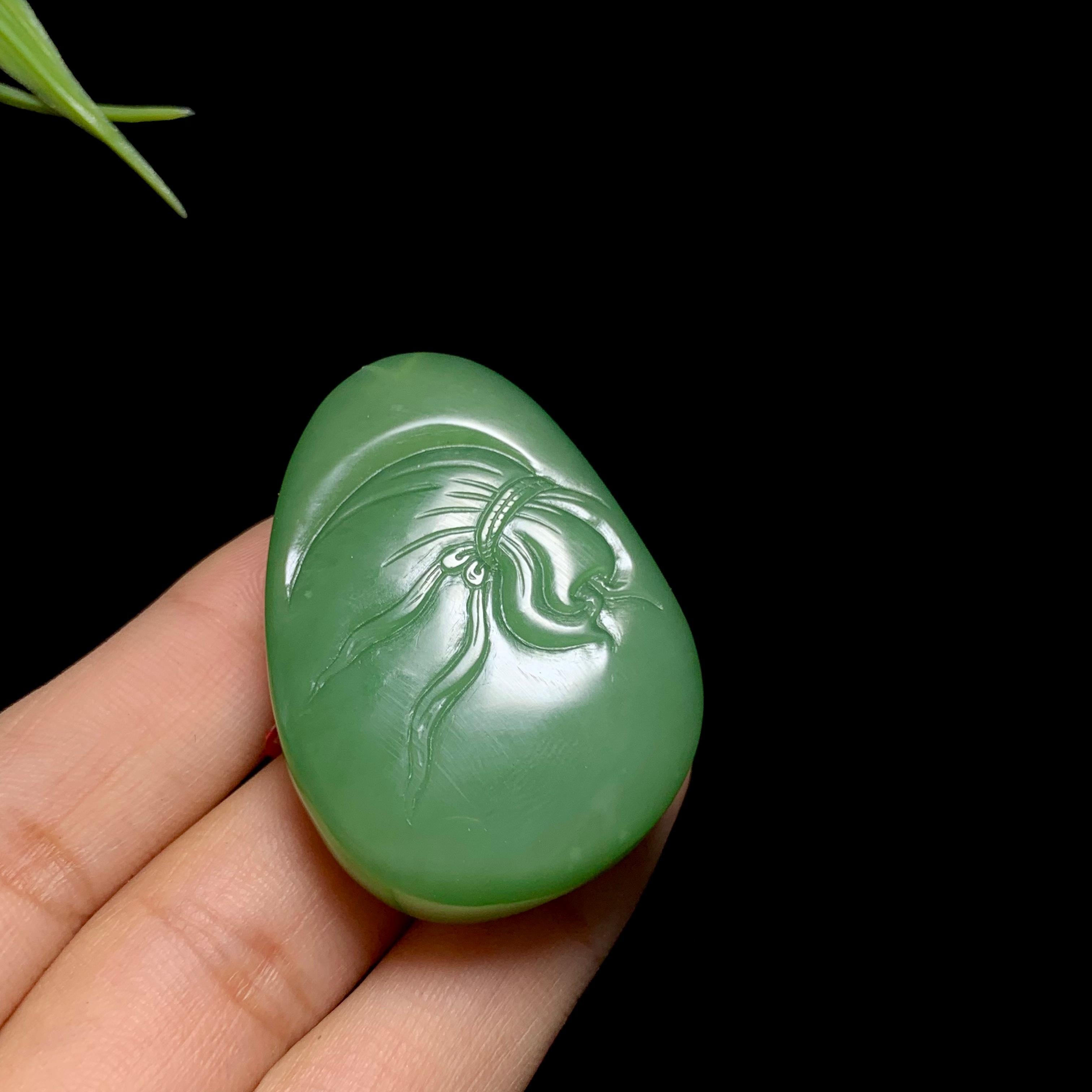 和田碧玉粉绿弥勒佛（30.0g）