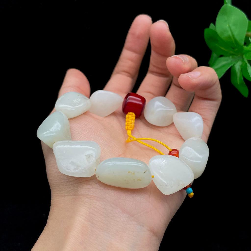 和田玉白玉籽料【精品手串】（62.4g）