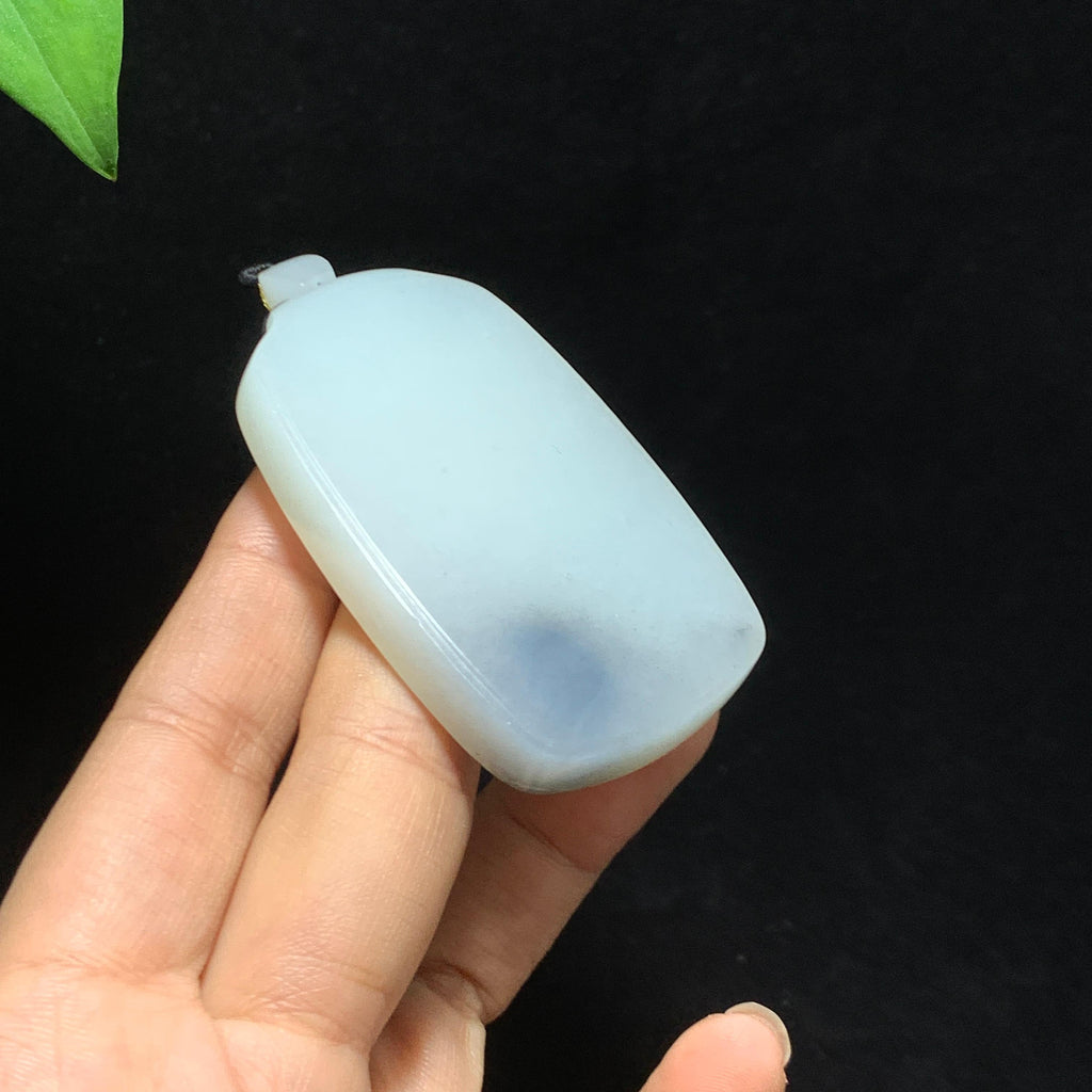 和田籽料青花无事牌挂件（54.5g）