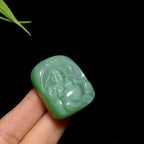 和田碧玉粉青猫眼弥勒佛（26.3g）