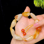 和田玉洒金皮白肉籽料手串（54.7g）