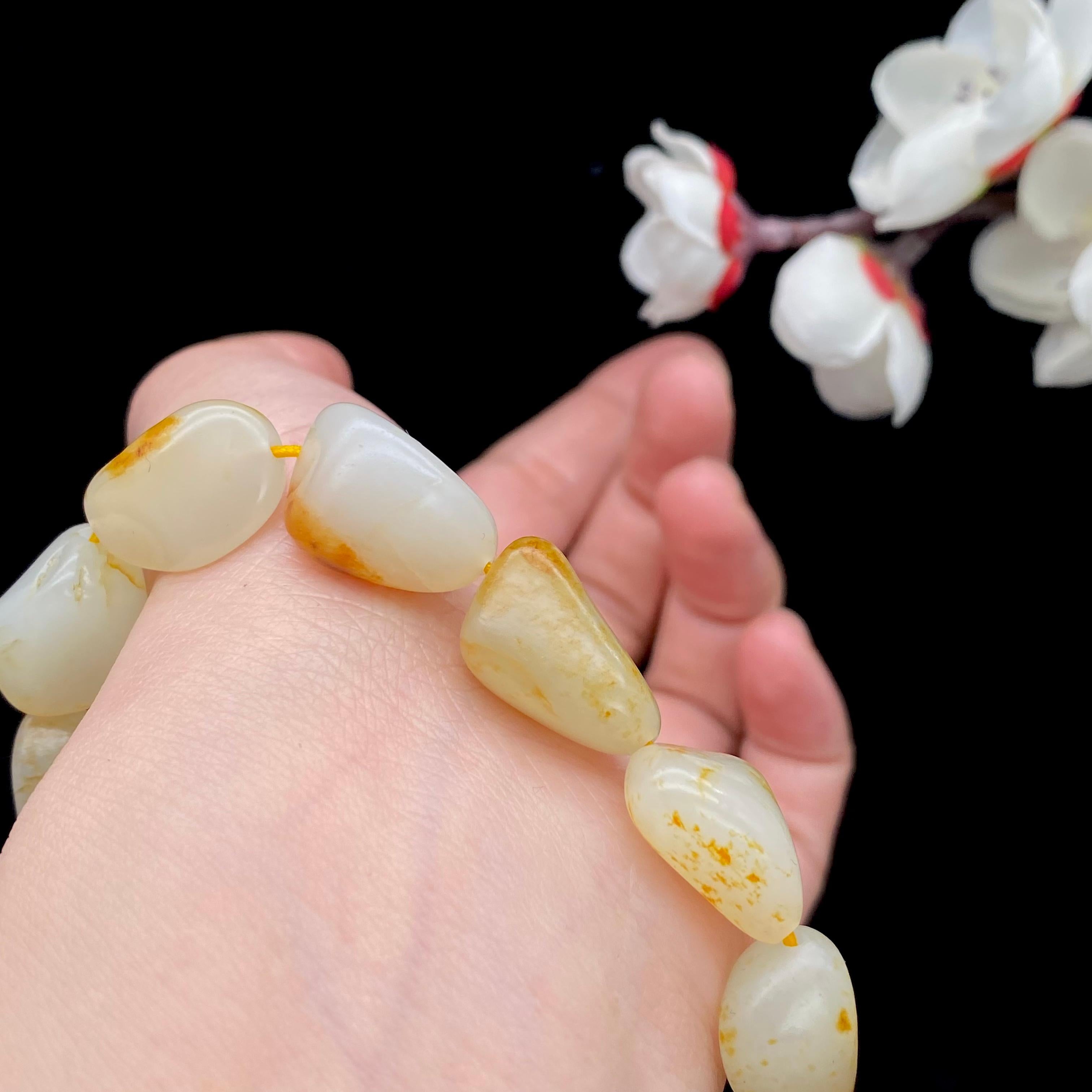 和田玉洒金皮籽料【精品手串】（35.5g）