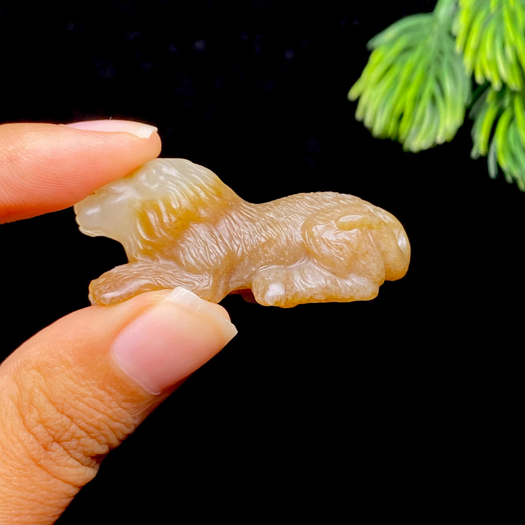 和田玉糖白狮子（15.7g）