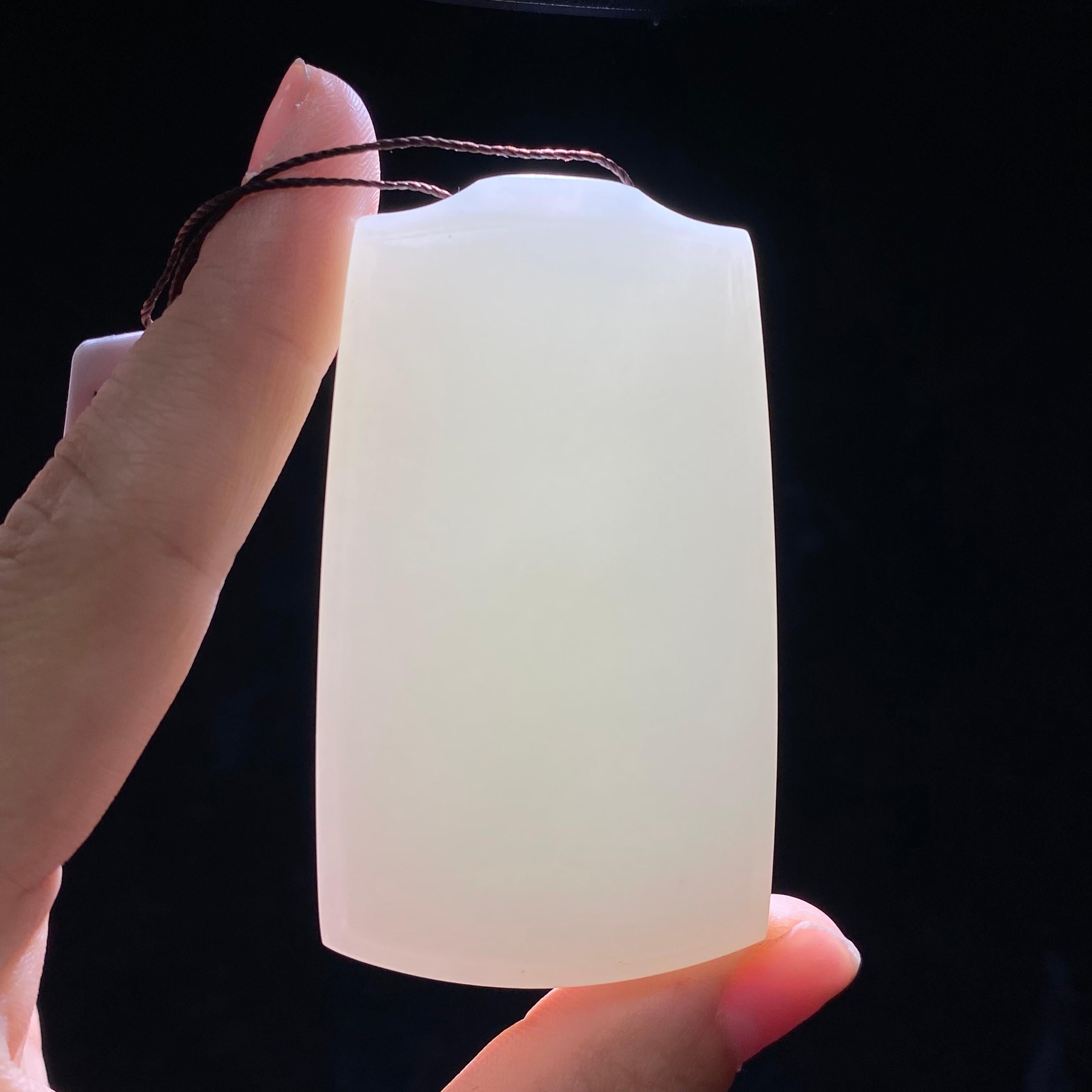 和田玉白玉无事牌（77.1g）