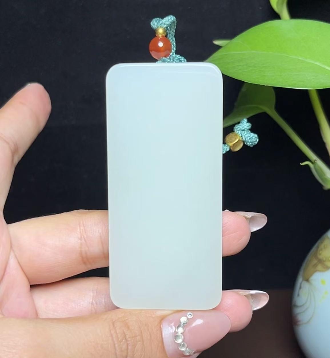 和田羊脂玉平安无事牌（76.8g）
