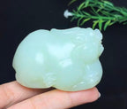 和田白玉貔貅手把件（176.0g）