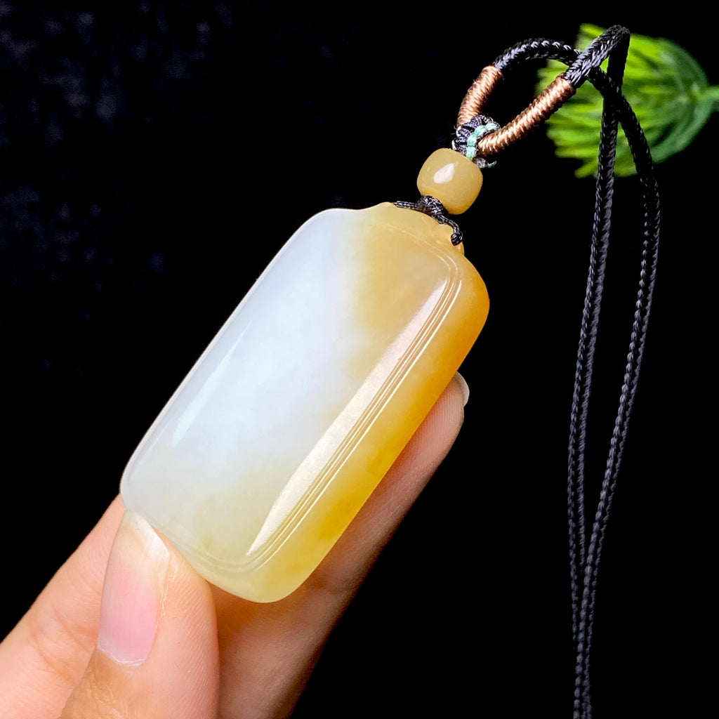 和田玉糖白无事牌（27.8g）