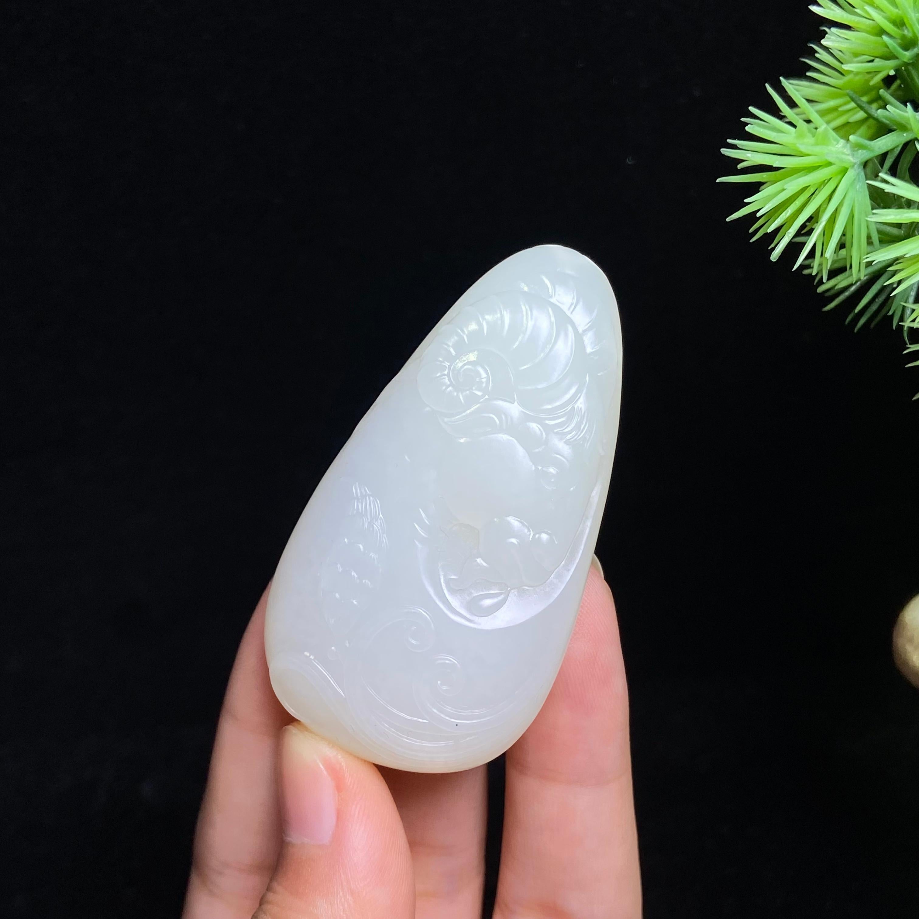 和田玉籽料洋洋如意（43.3g）