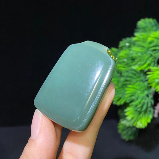 和田玉沙枣青平安无事牌挂件（45.4g）