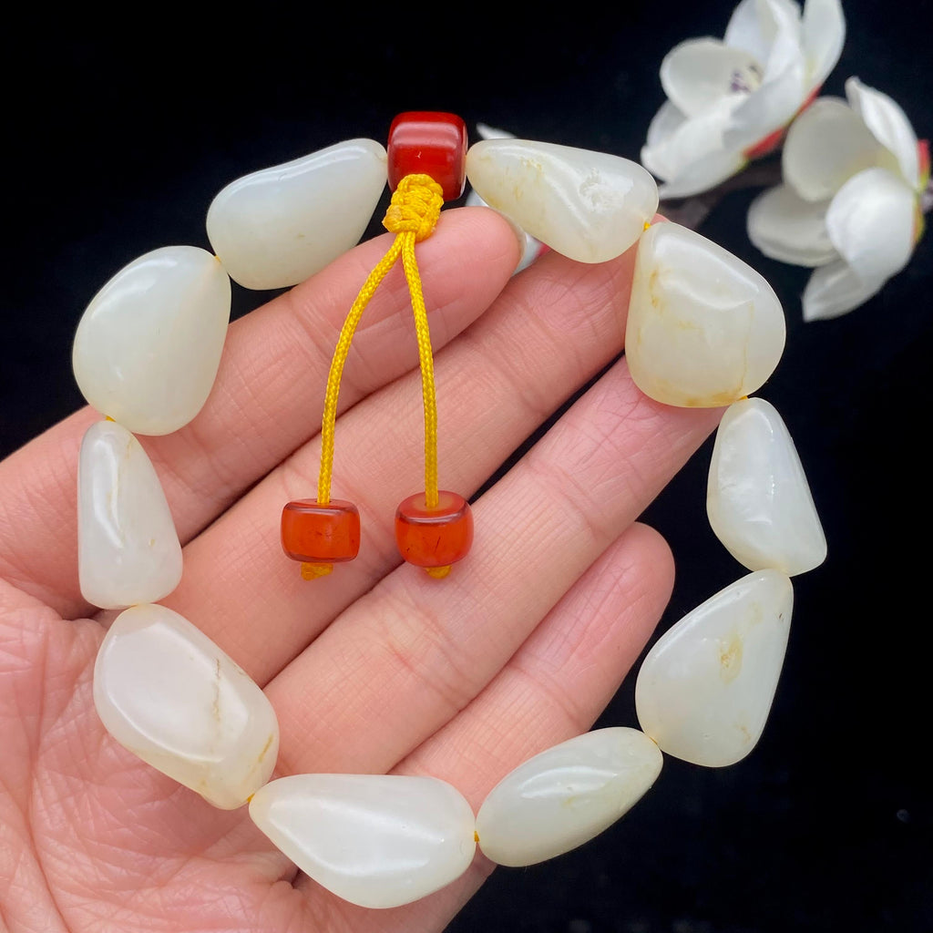 和田玉洒金皮【精品手串】（44.9g）